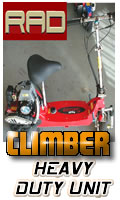 gas scooter, cheap gas scooters, fast scooters, www.gas-scooters-on-the-web.com, online gas scooters, gas powered scooter, pocket bike, snow scooter 41.5cc RAD CLIMBER Gas Scooter